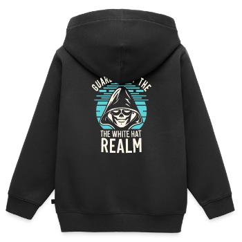 Analyste en piratage éthique Cybersécurité éthique - Sweat Premium à capuche zippé enfant bio - noir - Dos - AI Model Kid Male (0cm)
