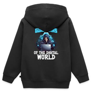 Analyste en piratage éthique Cybersécurité éthique - Sweat Premium à capuche zippé enfant bio - noir - Dos - AI Model Kid Male (0cm)