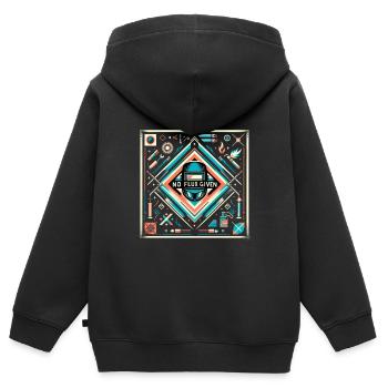 pas de flux donné 11 - Sweat Premium à capuche zippé enfant bio - noir - Dos - AI Model Kid Male (0cm)