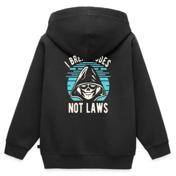 Analyste en piratage éthique Cybersécurité éthique - Sweat Premium à capuche zippé enfant bio - noir - Dos - AI Model Kid Male (0cm)