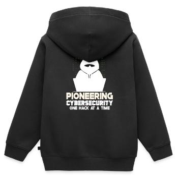 Analyste en piratage éthique Cybersécurité éthique - Sweat Premium à capuche zippé enfant bio - noir - Dos - AI Model Kid Male (0cm)
