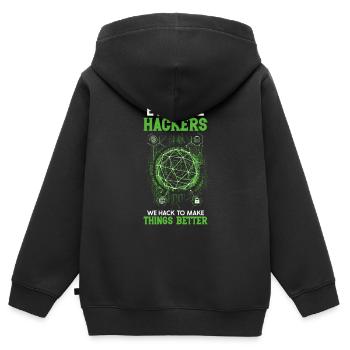 Analyste en piratage éthique Cybersécurité éthique - Sweat Premium à capuche zippé enfant bio - noir - Dos - AI Model Kid Male (0cm)