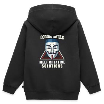 Analyste en piratage éthique Cybersécurité éthique - Sweat Premium à capuche zippé enfant bio - noir - Dos - AI Model Kid Male (0cm)