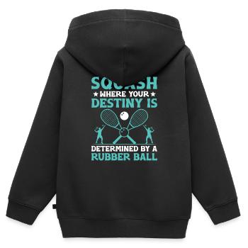 Squashspieler Squash-Tennisspieler Raquetball-Spor - Kinder Premium Organic Zip Hoodie - Schwarz - Hinten - AI Model Kid Male (0cm)