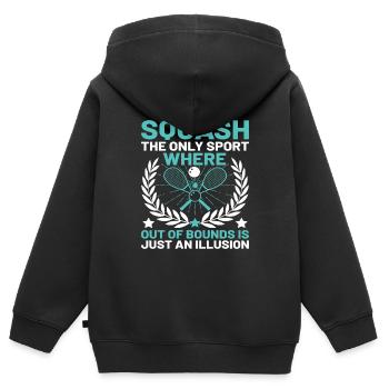 Squashspieler Squash-Tennisspieler Raquetball-Spor - Kinder Premium Organic Zip Hoodie - Schwarz - Hinten - AI Model Kid Male (0cm)