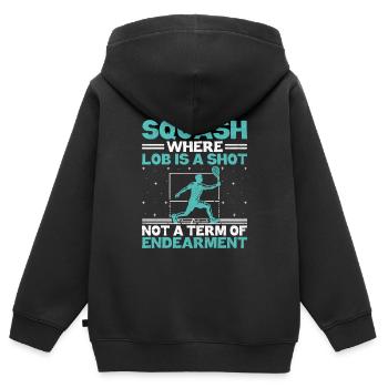 Squashspieler Squash-Tennisspieler Raquetball-Spor - Kinder Premium Organic Zip Hoodie - Schwarz - Hinten - AI Model Kid Male (0cm)