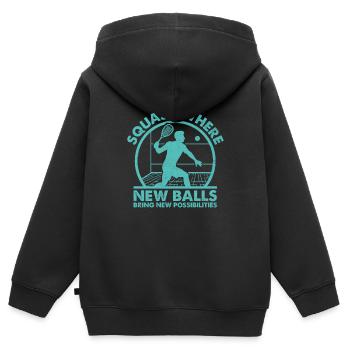 Squashspieler Squash Tennisspieler Raquetball Spor - Kinder Premium Organic Zip Hoodie - Schwarz - Hinten - AI Model Kid Male (0cm)