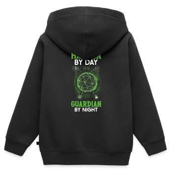 Analyste en piratage éthique Cybersécurité éthique - Sweat Premium à capuche zippé enfant bio - noir - Dos - AI Model Kid Male (0cm)
