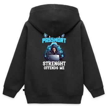 Analyste en piratage éthique Cybersécurité éthique - Sweat Premium à capuche zippé enfant bio - noir - Dos - AI Model Kid Male (0cm)