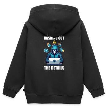 Analyste en piratage éthique Cybersécurité éthique - Sweat Premium à capuche zippé enfant bio - noir - Dos - AI Model Kid Male (0cm)