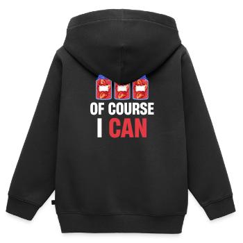 Bien sûr, je peux conserver la saison des conserves - Sweat Premium à capuche zippé enfant bio - noir - Dos - AI Model Kid Male (0cm)