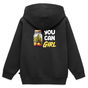 Vous pouvez les filles saison de mise en conserve ferme - Sweat Premium à capuche zippé enfant bio - noir - Dos - AI Model Kid Male (0cm)