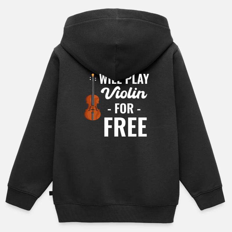 JE VAIS JOUER DU VIOLON GRATUITEMENT ! Violoniste - Sweat Premium à capuche zippé enfant bio - noir