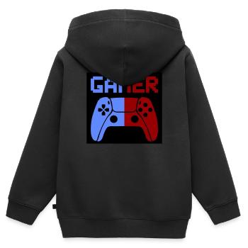 gamer controller - Kinder Premium Organic Zip Hoodie - Schwarz - Hinten - AI Model Kid Male (0cm)
