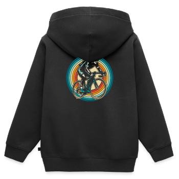 Rennrad Radsport Radsportler - Kinder Premium Organic Zip Hoodie - Schwarz - Hinten - AI Model Kid Male (0cm)