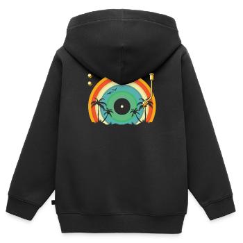 Vinyl Record Collector - Kids Premium Organic Zip-up Hoodie - black - Back - AI Model Kid Male (0cm)
