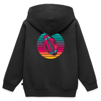 American Football - Kinder Premium Organic Zip Hoodie - Schwarz - Hinten - AI Model Kid Male (0cm)