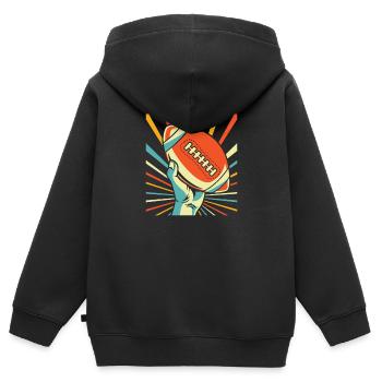 American Football - Kinder Premium Organic Zip Hoodie - Schwarz - Hinten - AI Model Kid Male (0cm)