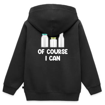 Bien sûr, je peux conserver la saison des conserves - Sweat Premium à capuche zippé enfant bio - noir - Dos - AI Model Kid Male (0cm)
