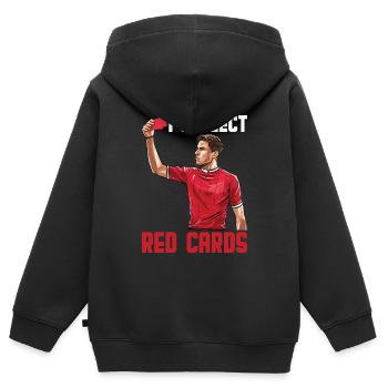 I Collect Red Cards 20 - Kids Premium Organic Zip-up Hoodie - black - Back - AI Model Kid Male (0cm)