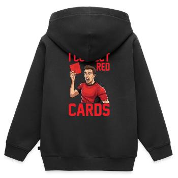 I Collect Red Cards 19 - Kids Premium Organic Zip-up Hoodie - black - Back - AI Model Kid Male (0cm)