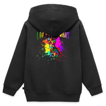 Ich Tue, Was Ich Will - Kinder Premium Organic Zip Hoodie - Schwarz - Hinten - AI Model Kid Male (0cm)