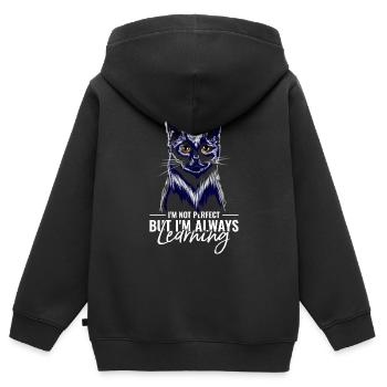 Je ne suis pas parfait - Sweat Premium à capuche zippé enfant bio - noir - Dos - AI Model Kid Male (0cm)