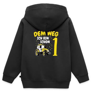 1. Geburtstag Kindergeburtstag Party Kindergarten - Kinder Premium Organic Zip Hoodie - Schwarz - Hinten - AI Model Kid Male (0cm)