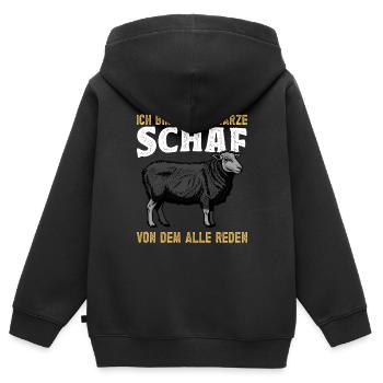 Schaf Schafe Schwarzes Schaf schwarze Schafe - Kinder Premium Organic Zip Hoodie - Schwarz - Hinten - AI Model Kid Male (0cm)