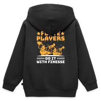 Blaskapelle Sprüche Lustige Marschinstrumente - Kinder Premium Organic Zip Hoodie - Schwarz - Hinten - AI Model Kid Male (0cm)