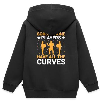 Blaskapelle Sprüche Lustige Marschinstrumente - Kinder Premium Organic Zip Hoodie - Schwarz - Hinten - AI Model Kid Male (0cm)