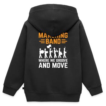 Blaskapelle Sprüche Lustige Marschinstrumente - Kinder Premium Organic Zip Hoodie - Schwarz - Hinten - AI Model Kid Male (0cm)