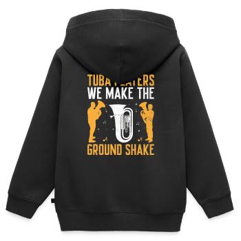 Blaskapelle Sprüche Lustige Marschinstrumente - Kinder Premium Organic Zip Hoodie - Schwarz - Hinten - AI Model Kid Male (0cm)