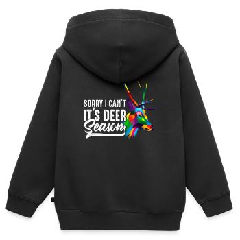 Entschuldigung, ich kann nicht - Kinder Premium Organic Zip Hoodie - Schwarz - Hinten - AI Model Kid Male (0cm)
