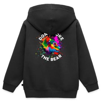 Fass den Bären nicht an - Kinder Premium Organic Zip Hoodie - Schwarz - Hinten - AI Model Kid Male (0cm)
