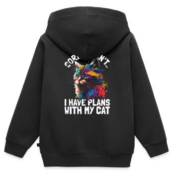 Entschuldigung, ich kann nicht - Kinder Premium Organic Zip Hoodie - Schwarz - Hinten - AI Model Kid Male (0cm)