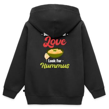 Suchen Sie Nicht Nach Liebe, Suchen Sie Nach - Kinder Premium Organic Zip Hoodie - Schwarz - Hinten - AI Model Kid Male (0cm)