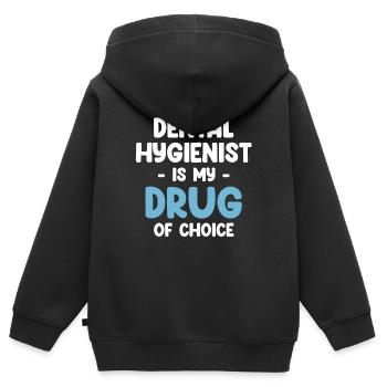 Dentalhygienikerin Ist Mein Medikament Der Wahl - Kinder Premium Organic Zip Hoodie - Schwarz - Hinten - AI Model Kid Male (0cm)