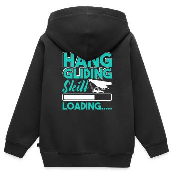 Hang Gliding Hang Gliding Skill Loading - Kids Premium Organic Zip-up Hoodie - black - Back - AI Model Kid Male (0cm)