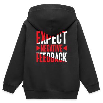 Attendez-vous à des commentaires négatifs 2 - Sweat Premium à capuche zippé enfant bio - noir - Dos - AI Model Kid Male (0cm)