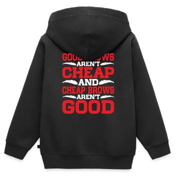 Les sourcils bon marché ne sont pas bons 2 - Sweat Premium à capuche zippé enfant bio - noir - Dos - AI Model Kid Male (0cm)