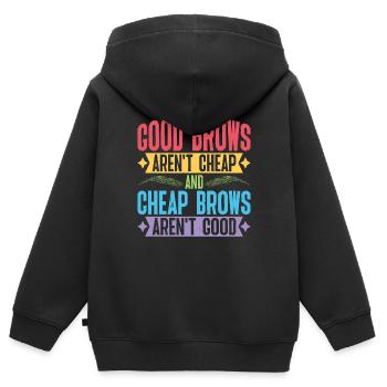 Cheap Brows Aren't Good - Kinder Premium Organic Zip Hoodie - Schwarz - Hinten - AI Model Kid Male (0cm)