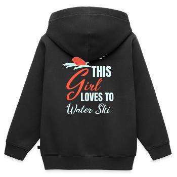 Cette fille aime faire du ski nautique jet ski - Sweat Premium à capuche zippé enfant bio - noir - Dos - AI Model Kid Male (0cm)