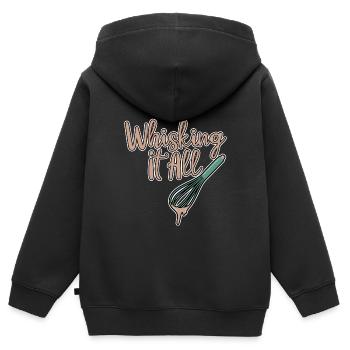 Fouetter le tout 2 - Sweat Premium à capuche zippé enfant bio - noir - Dos - AI Model Kid Male (0cm)