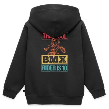 This Cool BMX Rider Is 10 BMX Radfahren Fahrrad MT - Kinder Premium Organic Zip Hoodie - Schwarz - Hinten - AI Model Kid Male (0cm)