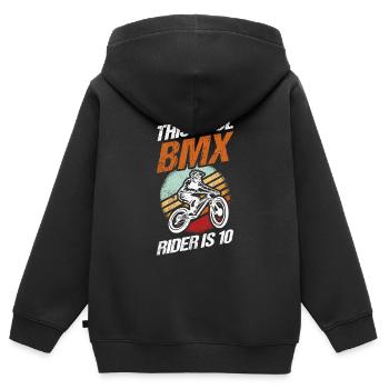 This Cool BMX Rider Is 10 BMX Cycling Bike MT - Kids Premium Organic Zip-up Hoodie - black - Back - AI Model Kid Male (0cm)
