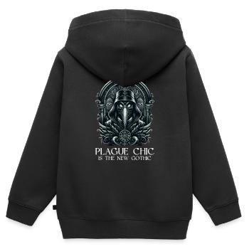 Effrayant Halloween Horreur Peste Docteur - Sweat Premium à capuche zippé enfant bio - noir - Dos - AI Model Kid Male (0cm)