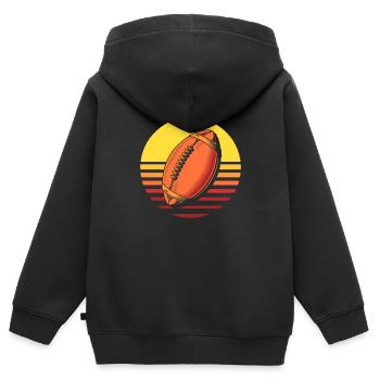American Football - Kinder Premium Organic Zip Hoodie - Schwarz - Hinten - AI Model Kid Male (0cm)