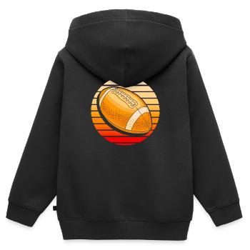 American Football - Kinder Premium Organic Zip Hoodie - Schwarz - Hinten - AI Model Kid Male (0cm)