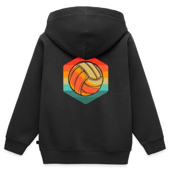 Volleyball Volleyballer - Kinder Premium Organic Zip Hoodie - Schwarz - Hinten - AI Model Kid Male (0cm)